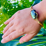 Blue  Labradorite Leather Bracelet