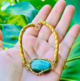 Blue  Labradorite Leather Bracelet