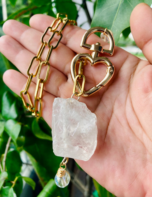 Heart Clip Quartz Necklace