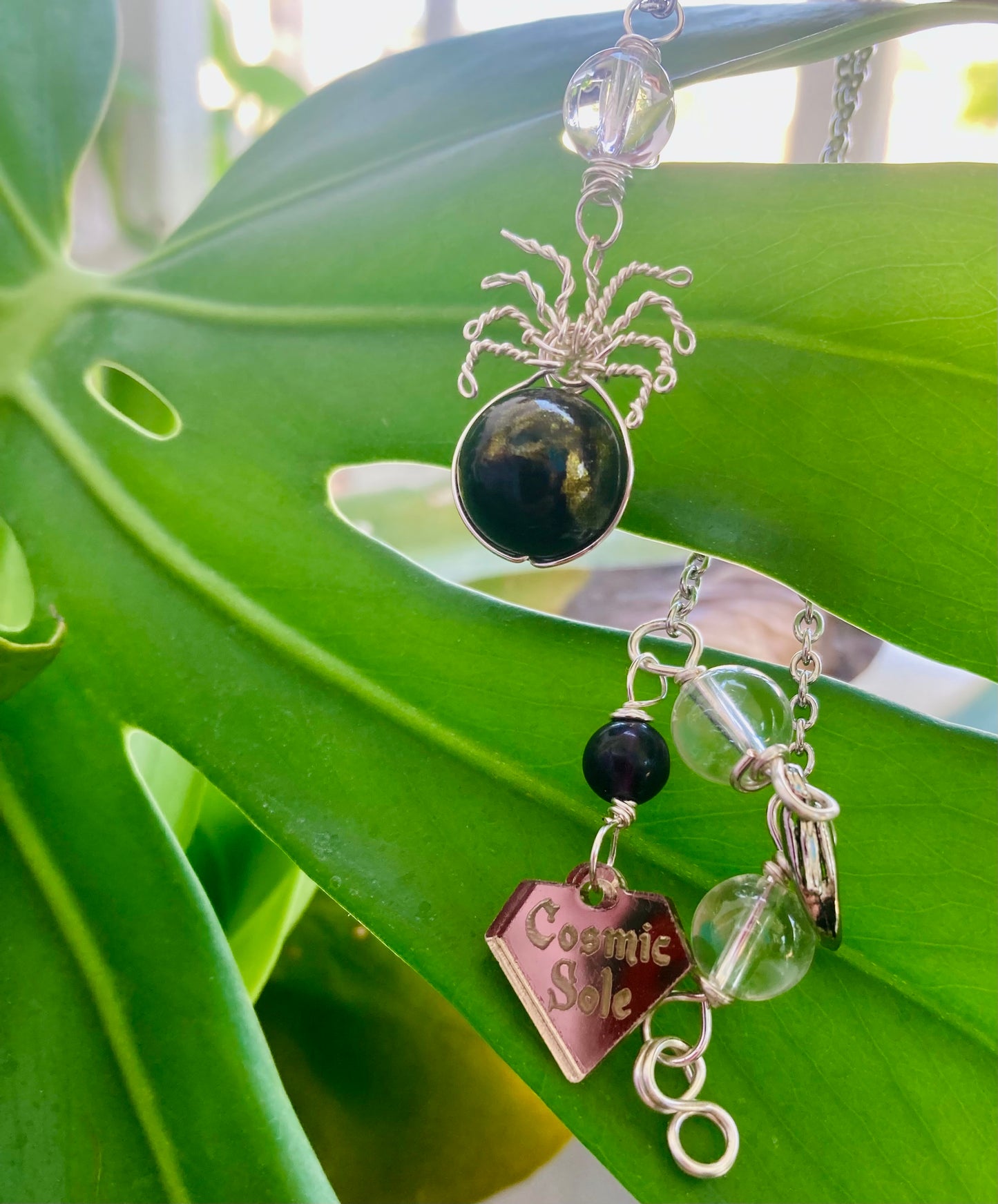 Onyx Spider Necklace