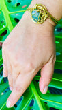 Labradorite Brass Cuff
