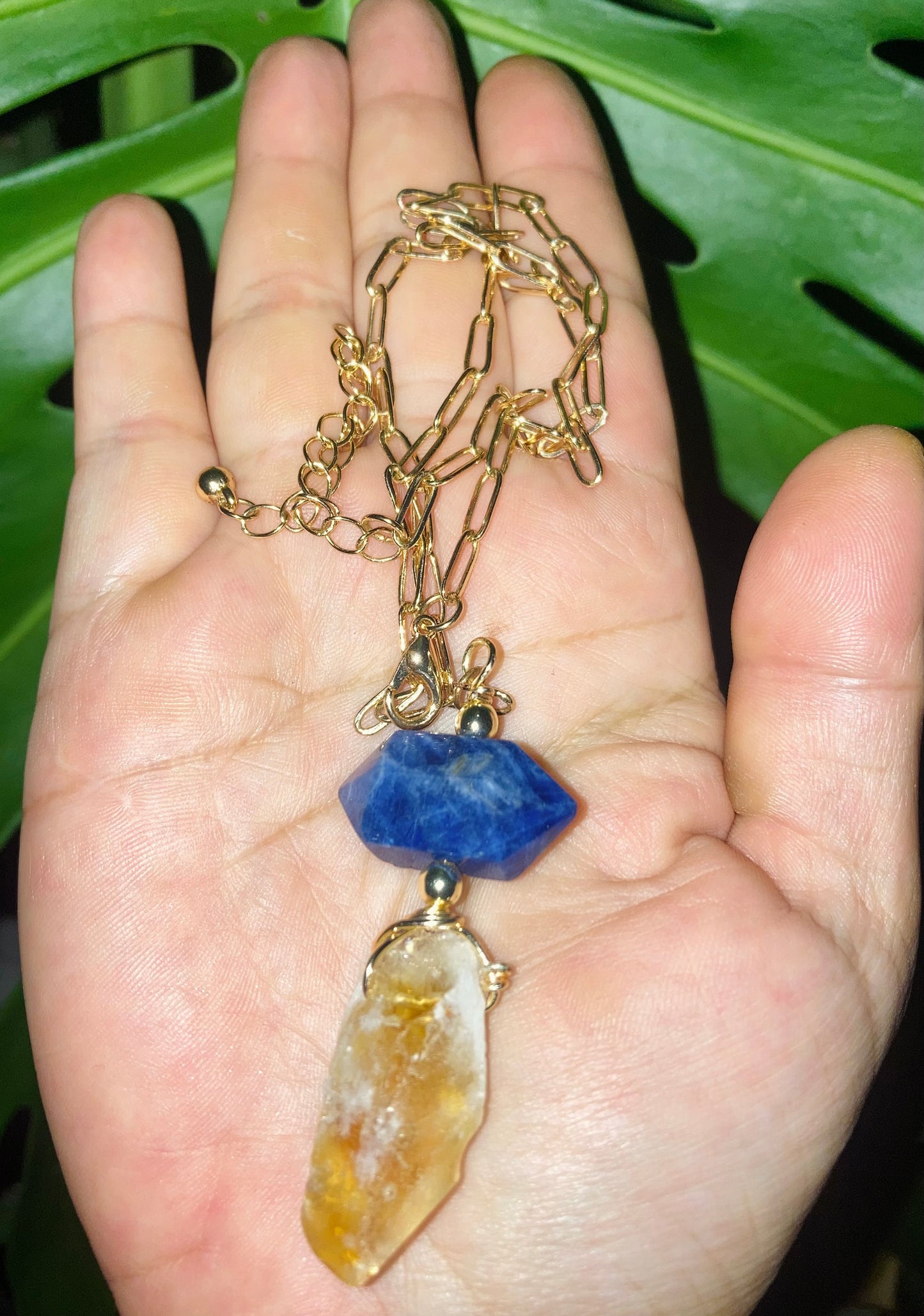 Sodalite Citrine Drop