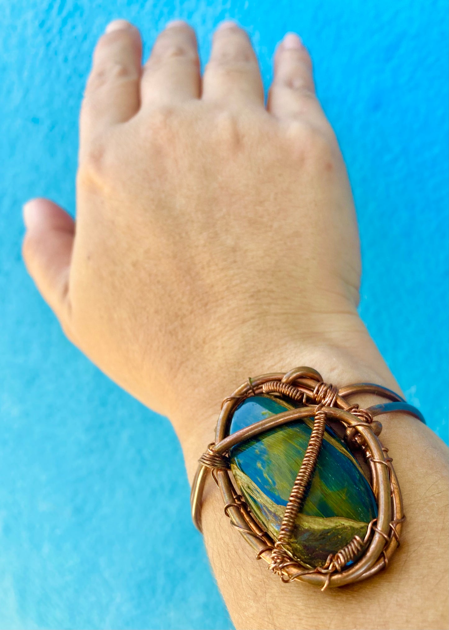 Blue Tigerseye Cuff