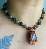 Red Tigerseye Labradorite Necklace