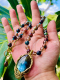 Smokey Labradorite Agate Turquoise Necklace