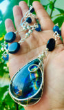 Silver Blue Labradorite Necklace