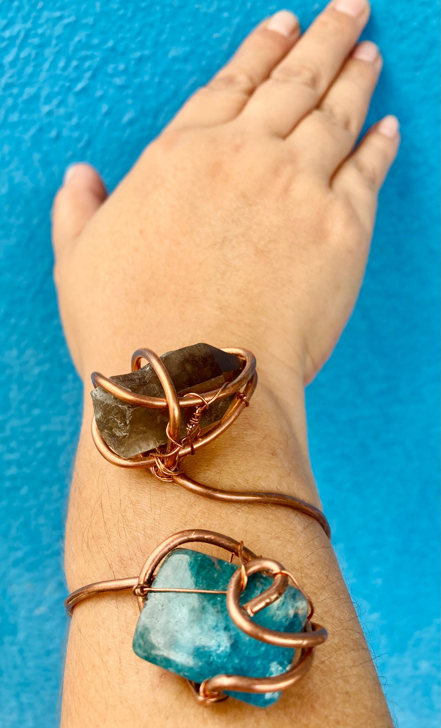 Apatite Smokey Quartz Cuff