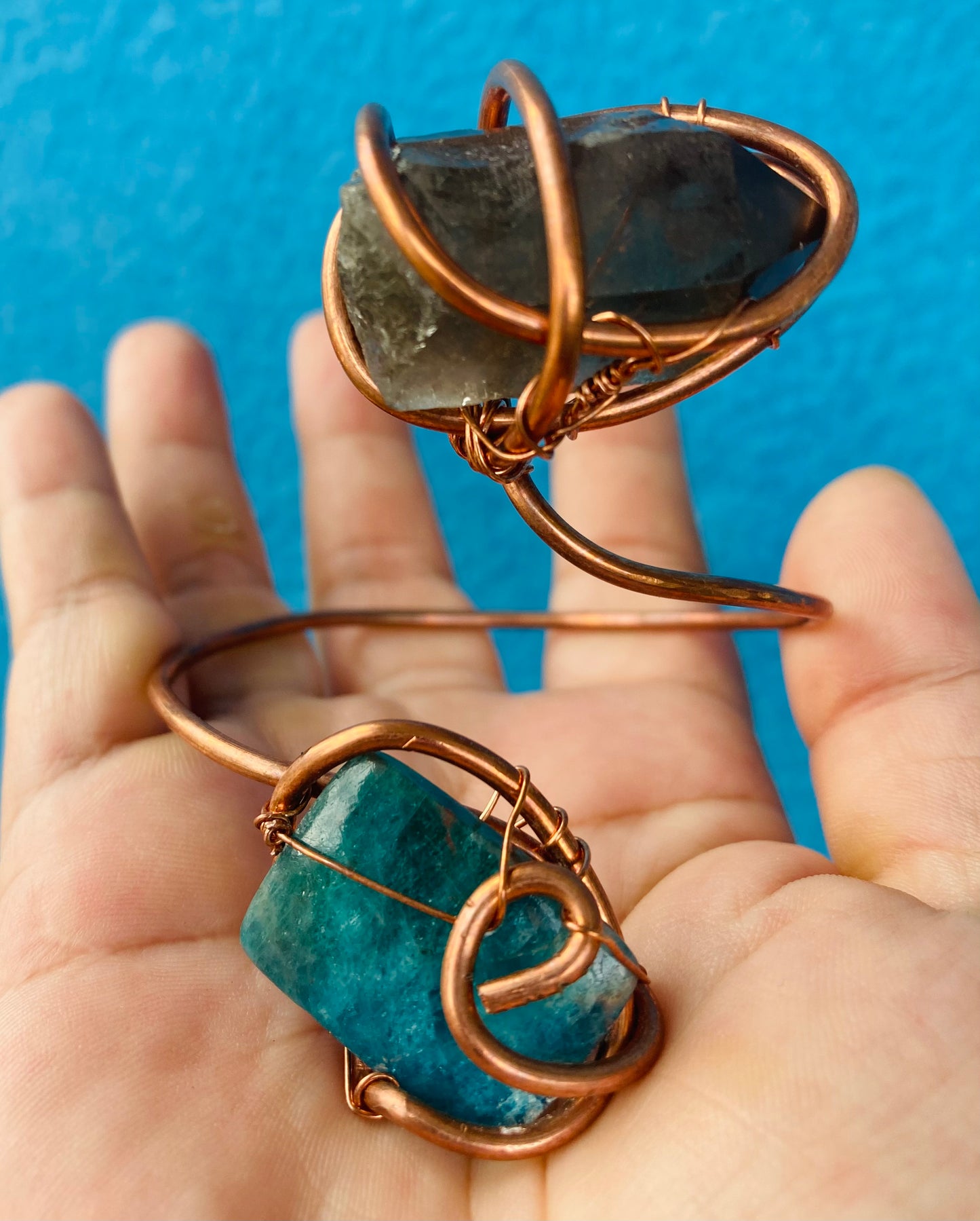 Apatite Smokey Quartz Cuff