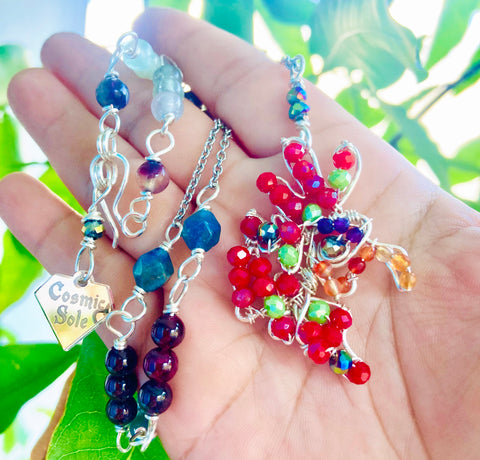 Fluorite Garnet Gallo Necklace