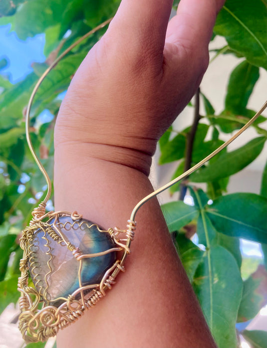 Purple Labradorite Halo Necklace