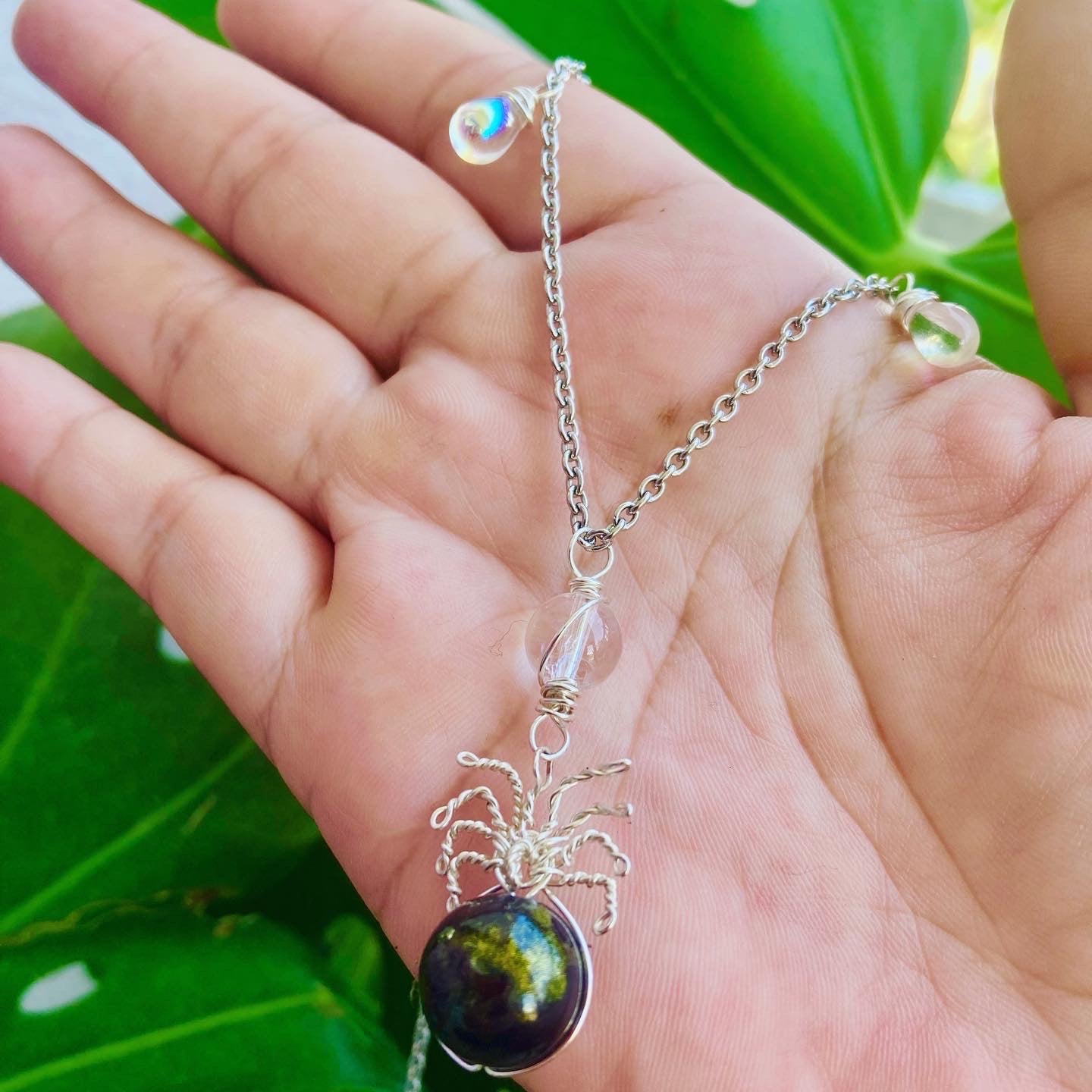 Onyx Spider Necklace