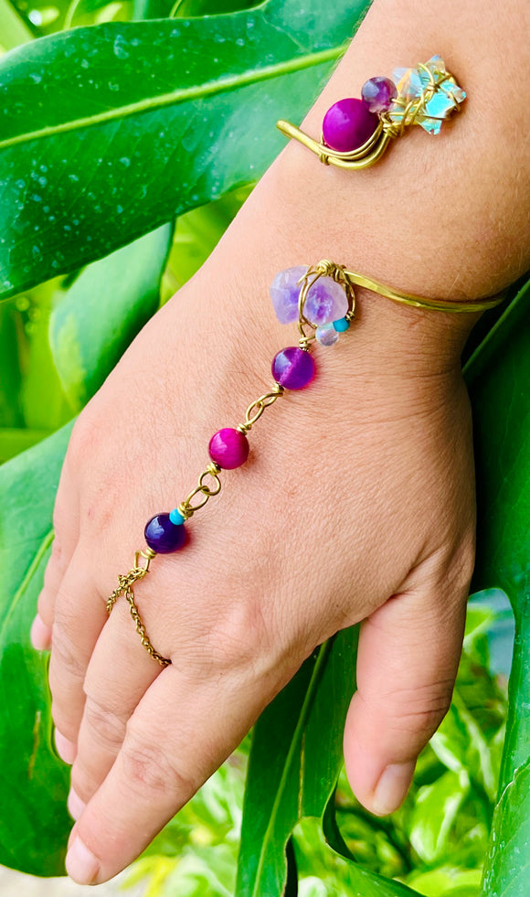 Sugilite Amethyst Brass Panja