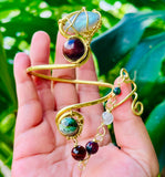 Tawny Blues Labradorite Brass Panja