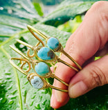 Larimar Brass Cuffs