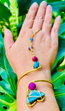 Cosmic Aura Labradorite Brass Panja