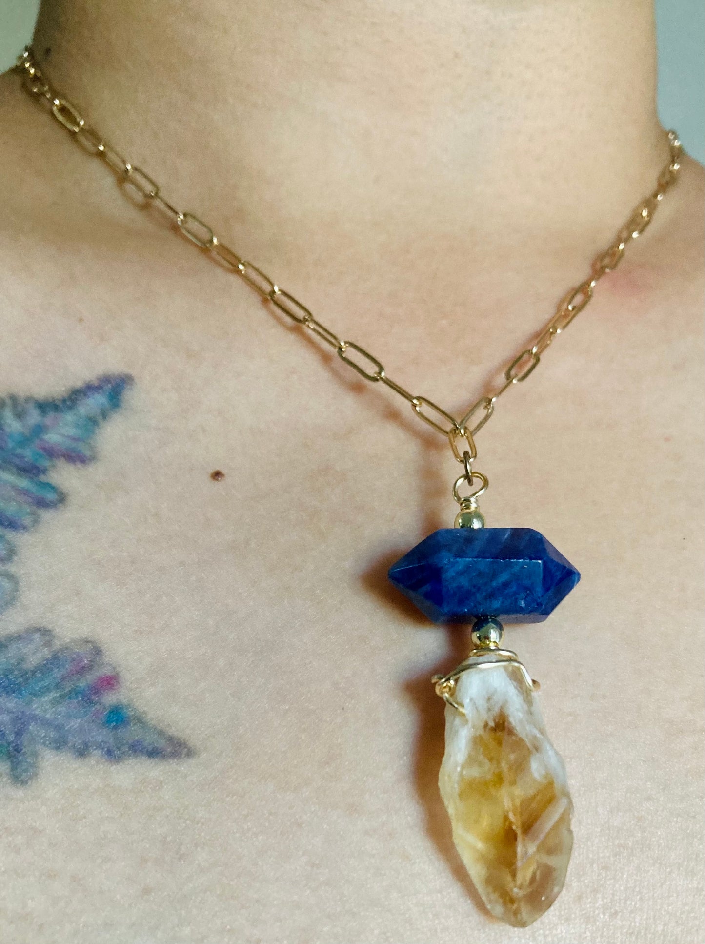 Sodalite Citrine Drop