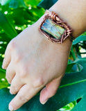 Golden Labradorite Copper Cuff