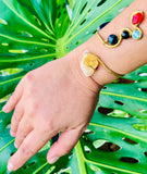 Citrine Mosaic Brass Cuff