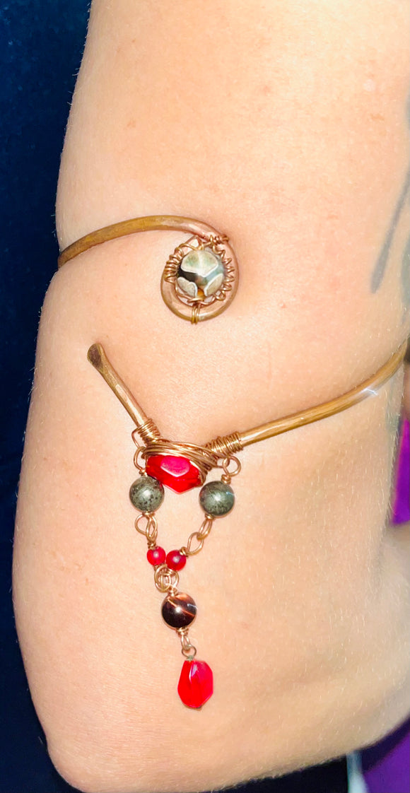 Pyrite Agate Adjustable Arm Cuff 💪