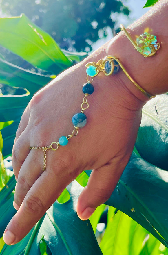 Aqua Jasper Snow Brass Panja