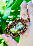 Golden Labradorite Copper Cuff