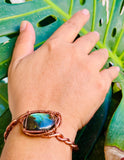 Labradorite Copper Braid Adjustable Cuff