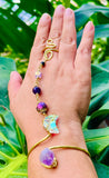 Amethyst Crystal Moon Brass Panja