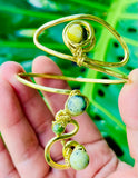 Eternal Eye Yellow Turquoise Brass Cuff