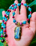 Blue Rainbow Labradorite Necklace