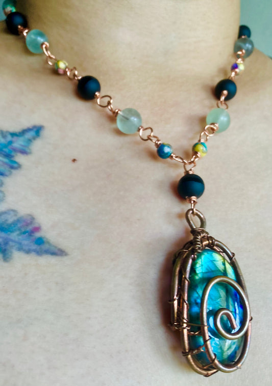 Cosmic Blue Labradorite Necklace
