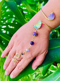 Amethyst Crystal Moon Brass Panja