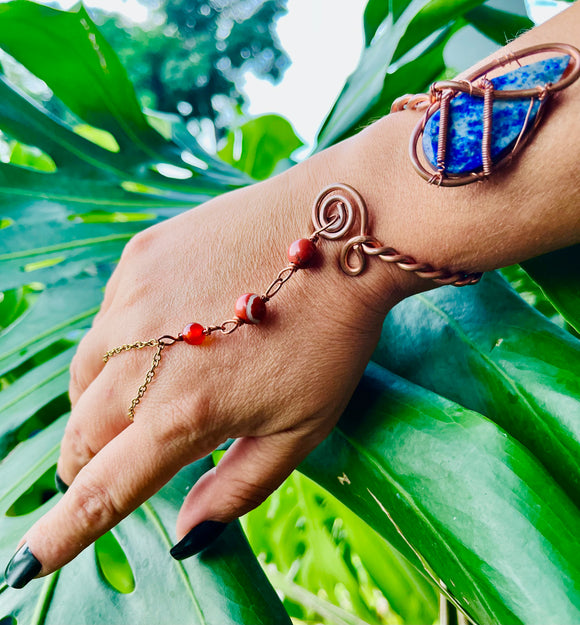 Lapis Lazuli Carnelian Adjustable Copper Panja