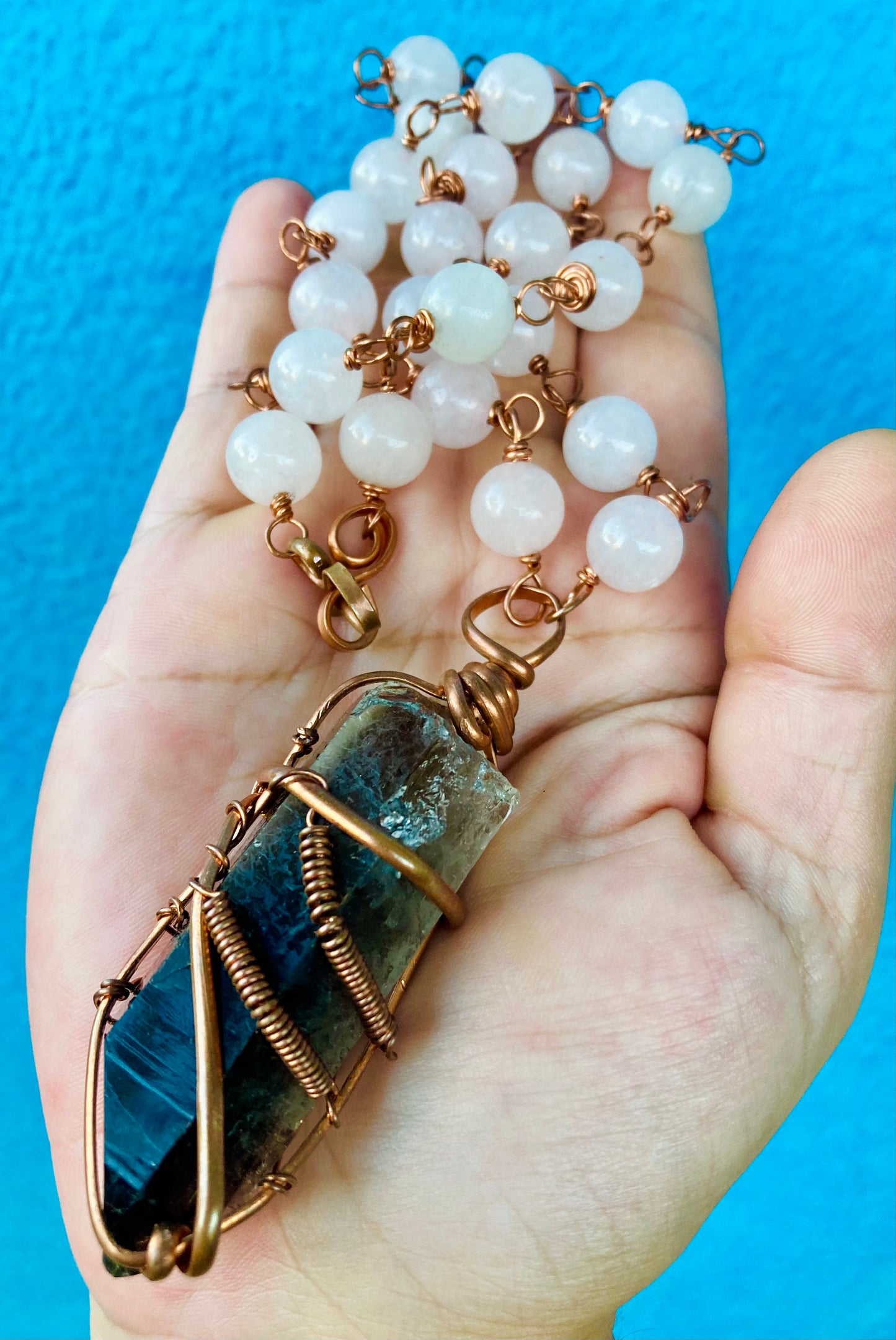 Power Love Smokey Quartz Rose Quartz Necklace