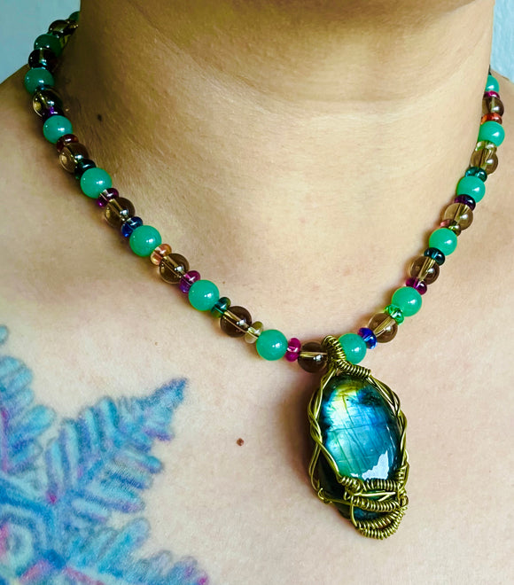 Mosaic Labradorite Necklace
