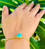 Amazonite Adjustable Brass Bracelet