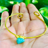 Amazonite Adjustable Brass Bracelet