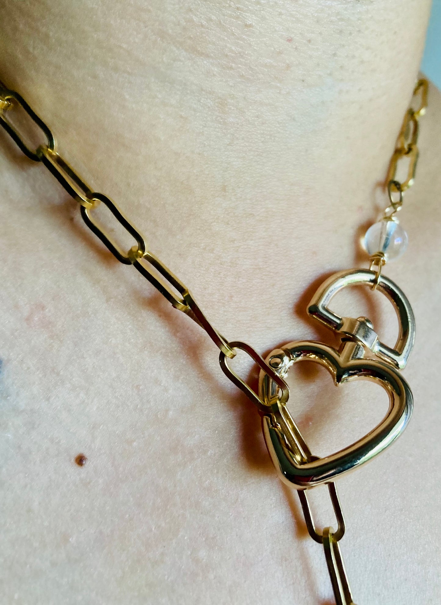 Heart Clip Quartz Necklace