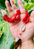 Tigerseye Cowrie MOP Adjustable Necklace
