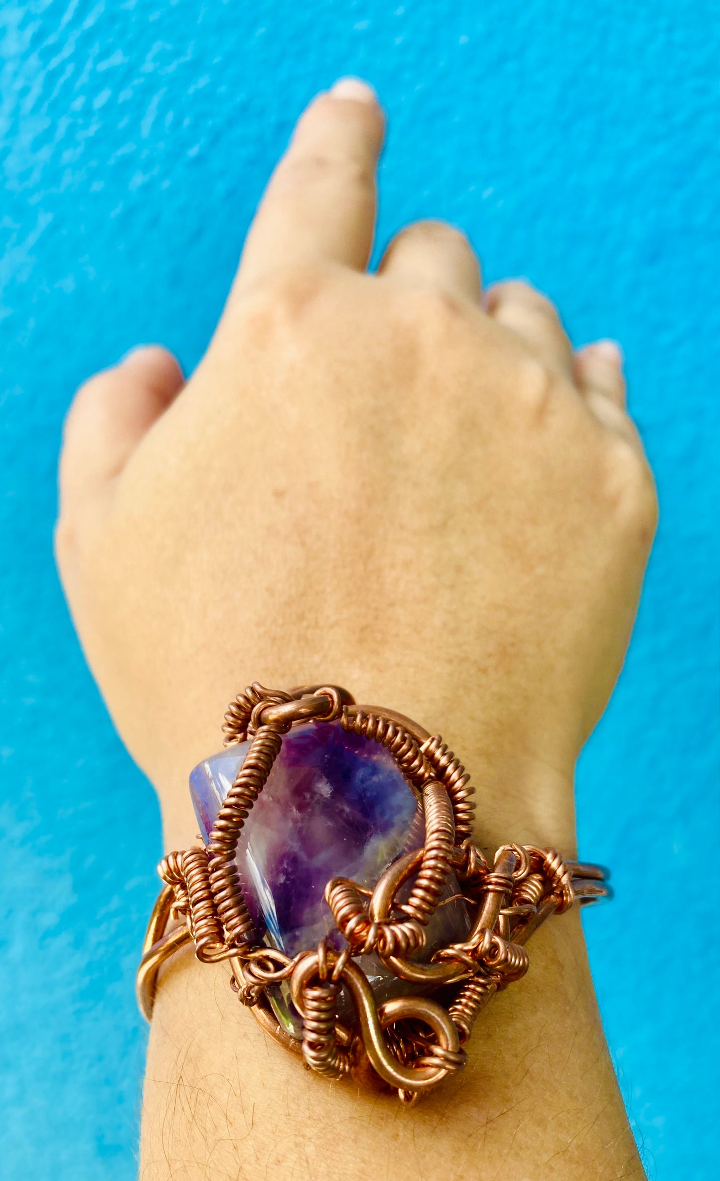 Adjustable Amethyst Cuff