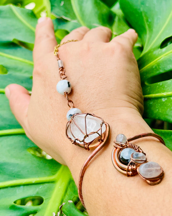 Peruvian Quartz~Moonstone~Labradorite~Copper Panja