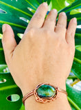 Mystic Labradorite Eye Adjustable Copper Cuff