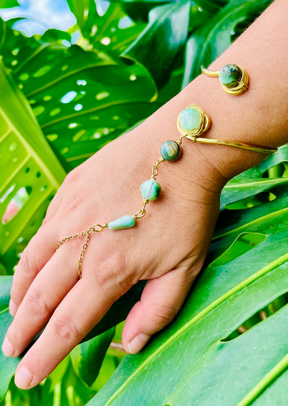 Green Calcite Brass Panja