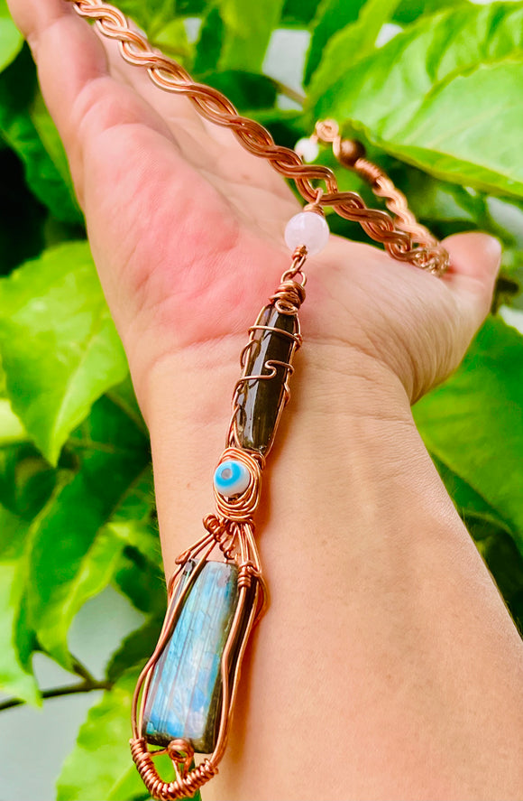 Shielded Light – Labradorite Copper Braided Choker
