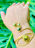 Eternal Eye Yellow Turquoise Brass Cuff