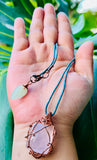 Rose Quartz Leather Necklace