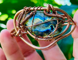 Rainbow Spectrolite Labradorite Copper Cuff
