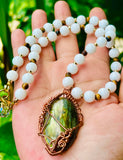 White Onyx Labradorite Necklace