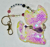 Amethyst Kitty Purse Charm