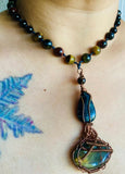 Silver Dragon Labradorite Hand-knotted Necklace