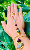 Tawny Blues Labradorite Brass Panja